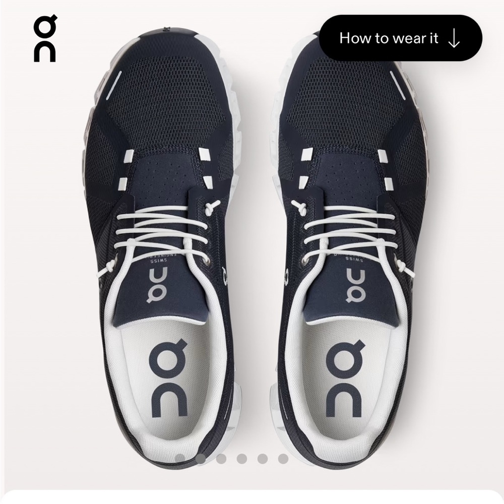 On Running Cloud men’s sneakers, worn but barely. Midnight and white, size 11